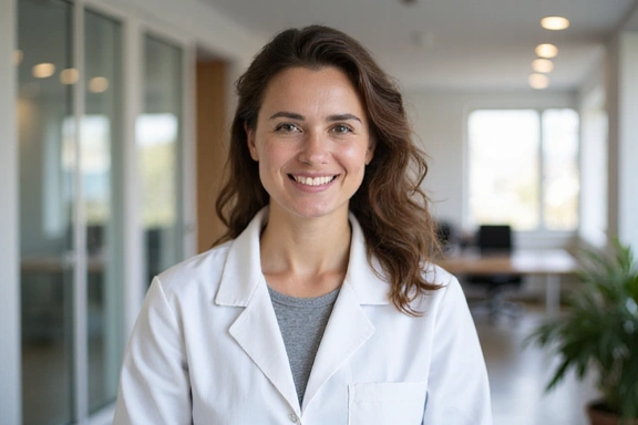 Ritratto professionale della Dott.ssa Sofia Ricci, sorridente e accogliente, nutrizionista